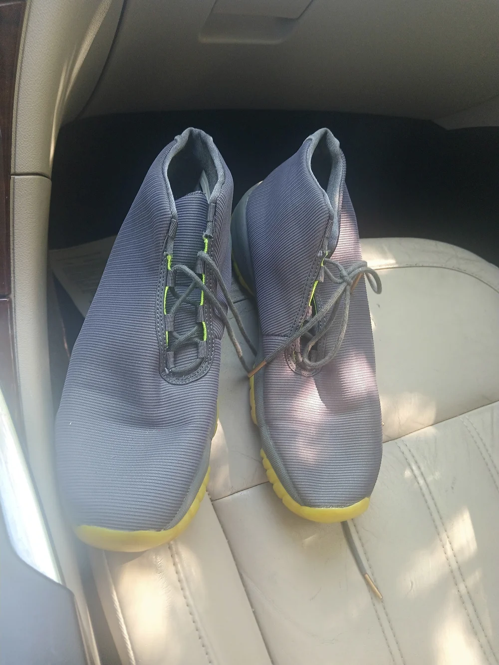 Nike Navy Slip-On Sneakers with Yellow Soles - Picture 2 of 5